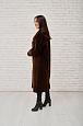 Удлиненная шуба-пальто из шерсти коричневого цвета фото №5