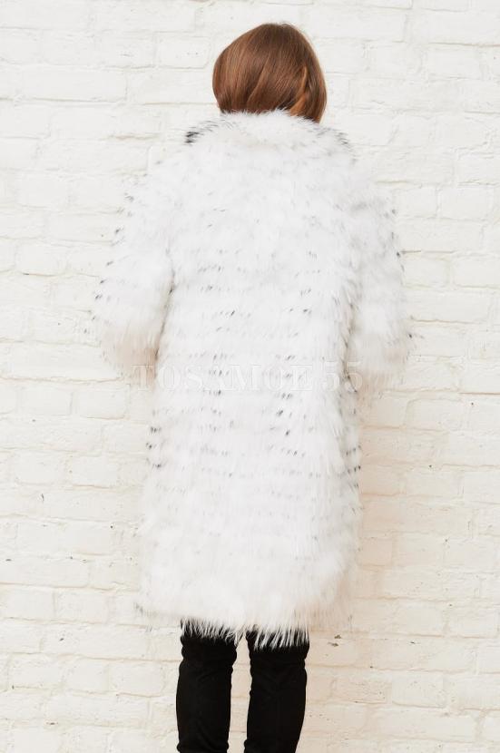Пальто из чернобурки белого цвета фото №5