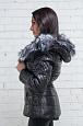 Женская кожаная куртка с отделкой из меха чернобурки фото №4