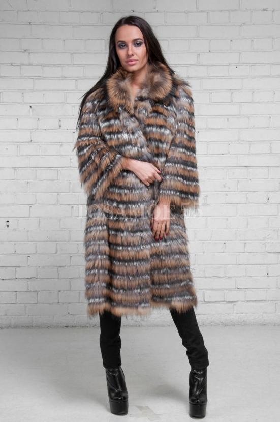 Пальто из чернобурки с енотом фото №2