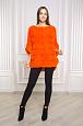 Пончо-свитер из норки оранжевого цвета фото №5