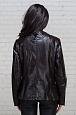 Темно-коричневая куртка из эко-кожи фото №3