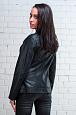 Черная куртка из эко-кожи на молнии фото №4