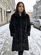 Норковая черная шуба с отложным воротником фото №1